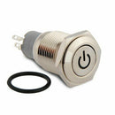 16mm 12V Red LED On/Off Push Buttons Switch for Car Auto Boat
