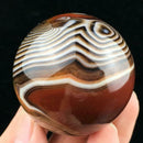 Natural Quartz Crystal Silk agate Sphere Ball lace agate ball Healing 70g L0Z2