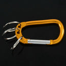 Aluminum Carabiner D-ring Hook 3 Split Clip Keychain Orange W9I4
