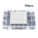 500Pcs 24 Values Aluminum Electrolytic Capacitor Kit 10V~50V 0.1uF~1000 KEQ