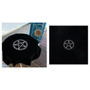 Velvet Tarot Table Cloth Wicca Pentacle Sun for Tarot Cards Black 80x80