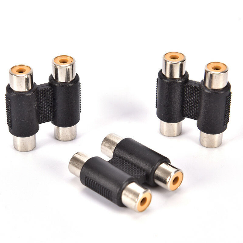 Double 2 * RCA Phono Coupler Female to Female Audio Video Adaptor Connector  Z