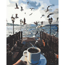 Hand Painted Artwork Frameless DIY Seaside Bird Painting By Numbers Kit A