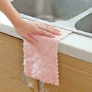 5PCS Super Absorbent Microfiber Kitchen Cloth Dish Towel Cleaning Household J1D4