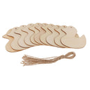 50x Natural Wooden Animal Tree Decoration Unpainted Bauble Memorial Decors