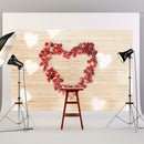 Valentines Day Photography Background Heart Wood Board Backdrop Video Decor
