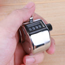 Digital Hand Tally Counter 4 Digit Number Manual Counting Silvery Golf Clicker