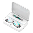 F9-5 Wireless Bluetooth V5.0 Earphones In-ear Stereo U-Type Headset (White)