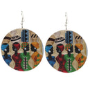 New Personality Handmade Natural African Wooden Earrings for Women Jewelry E