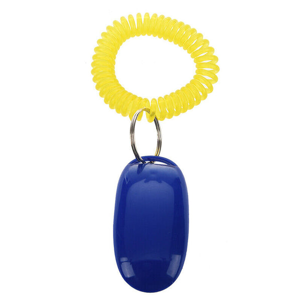 pet dog puppy training clicker with wrist strappy (blue) X4C7