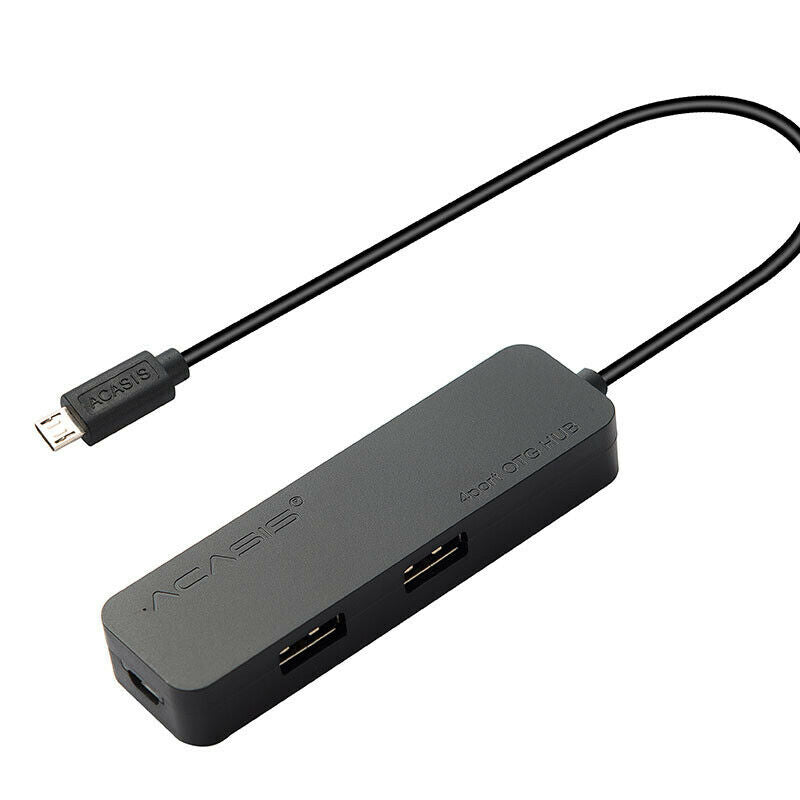Acasis H032 4 Ports Otg Micro-Usb Hub Usb2.0 Adapter 1.5A Charging Cable Ch G6E3