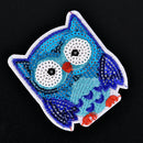 Owl Sequins Iron On Patches Sew-on Embroidered Motif Applique For Clothing   Z