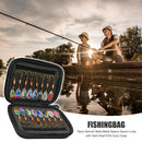 16pcs Spinner Baits Metal Sequin Spoon Lures with Hard Shell EVA Carry Case