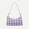 Fashion Plaid Women Handbag Korean PU Tote Underarm Shoulder Bag (Purple)