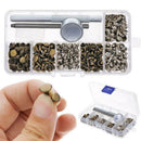 120 Set Leather Double Cap Rivets Tubular Metal Studs Fixing Tool Kit Craft New