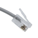 Gray Plastic Noodles 6P6C RJ11 M/M Flat Telephone Cable Cord 5M 16ft