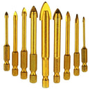 9 pcs. Tile Drill Ceramic Drill Set of Glass Drill Bits Set Hexagon Tile Dr U2L7