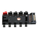 10-Way Sata Cooling Fan Concentrator 3pin And 4pin PCB Controller With Cables