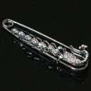 Clear Crystal Safety Pin Brooches Suit Sweater Scarves Scarf Pins Charm Jewelry