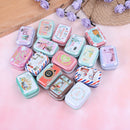 Mini tin trinket jewelry coin box tinplate storage case small rectangular-ran OZ