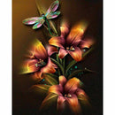 5D DIY Diamond Embroidery Lily Flower and Dragonfly Diamond Painting Cross