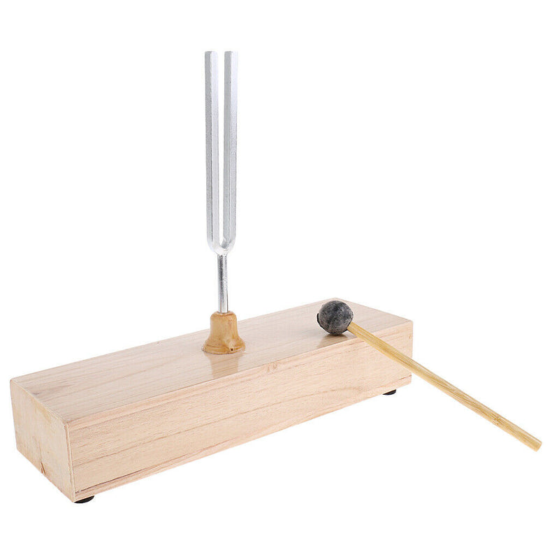 Wooden Resonance Box Unit With Tuning Fork Musical Instrument Acoustic Study
