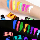 Glow in Dark Face and Body Paint UV Blacklight Neon Fluorescent 8 Tubes 10ML