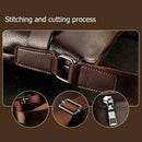Solid Color Shoulder Bags Business PU Leather Men Messenger Bags (Black)