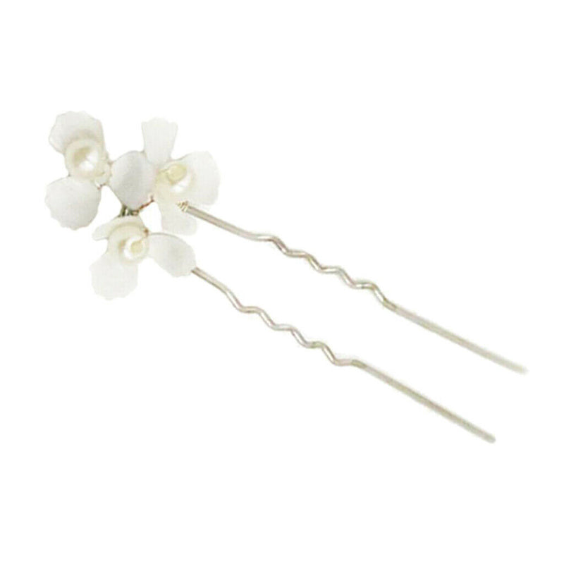 Bride Bridesmaid Wedding Party Hair Pin Womens Hair Stick Headwear White