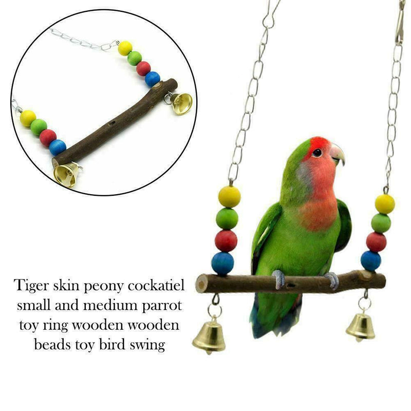 1pc Parrot Toys Bird Hanging Swing Cage Decoration Cockatiel Toys Durable B F4C6