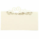 25 Wedding Table Place Cards Heart Name Number Place Cards , white