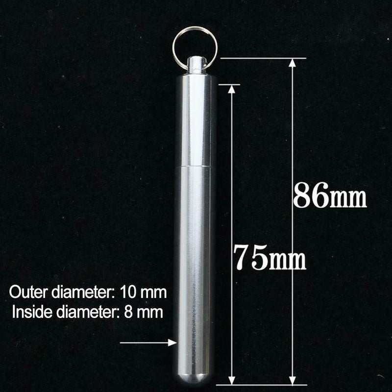 Pocket Toothpick Holder Waterproof Useful Alloy Box Metal Pill Case Keychain