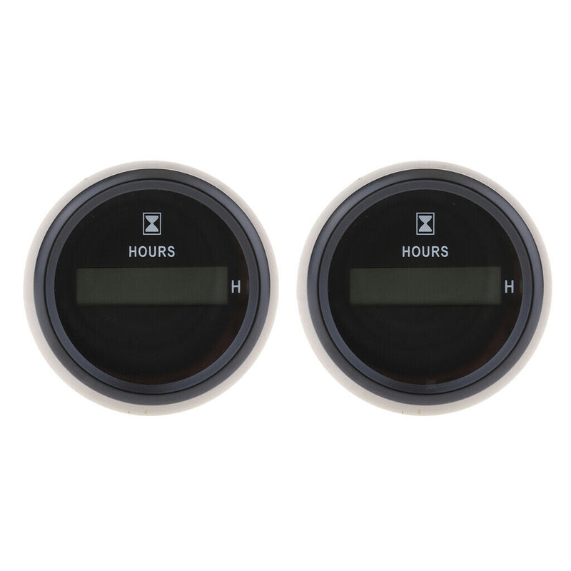2Pcs Digital Hour Meter 52mm Round Gauge