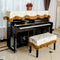 Universal Upright Piano Dustproof Top Cover Cloth with Tassel Decor for Standard