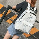 Fashion Unisex Backpack Lady Men Canvas Backpack Teen Girl Bag Casual Marbl