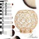 European Style Round Crystal Makeup Brush Storage Box Jewelry Organizer