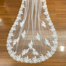 One Layer Tulle 3 Meters Long Wedding Veil Bridal Veils White Lace Edge wit