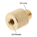 1/4" Female to 3/8" Male tripod thread reducer adapter brass copper for cameraME