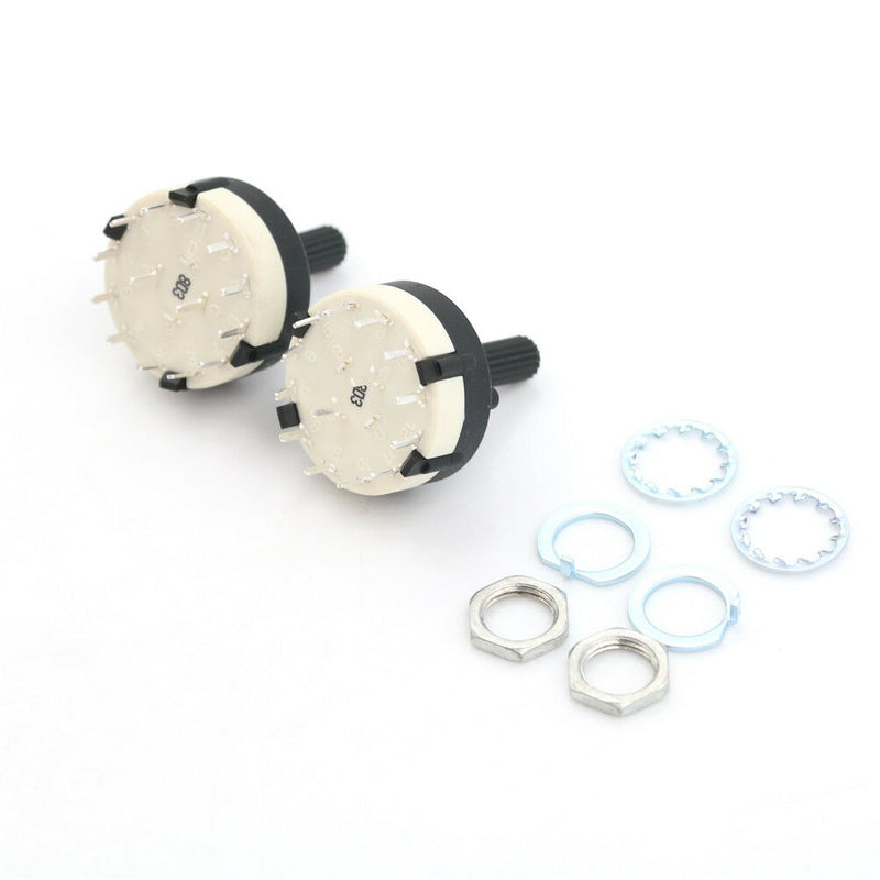 2pcs RS26 2 Pole Position 6 Selectable Band Rotary Channel Selector Switch FT