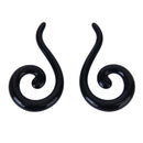 1 Pair 2g 6mm Black Spiral Ear Plug Tunnel Stretcher Taper stretching Earring