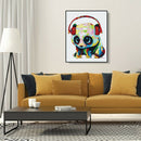 DIY Digital Oil Painting By Numbers Earphone Panda Frameless Modern Picture