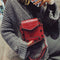 Rivet Stone Pattern Handbags Women Messenger Leather Shoulder Bag (Red)