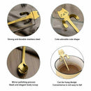5 Pcs Mini Cat Coffee Spoon,Stainless Steel Hanging Cup Teaspoons Demitasse K6H6