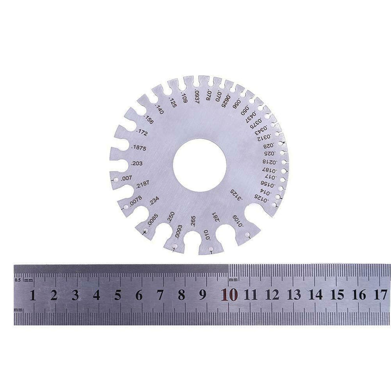 Stainless Steel Round AWG Wire Thickness Ruler Gauge Diameter Measurer Tool