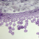 Women Girls Purple Lace Tassel Scarf Hijab Scarves Shawl Cowl Triangle She TDM