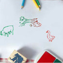 Kids Wooden Stamp Set Arts and Crafts Set for DIY Scrapbooking Card Making