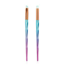 4pcs/Set Diamond Plastic Handle Face Eye Shadow Makeup Brushes (Lake Blue) A