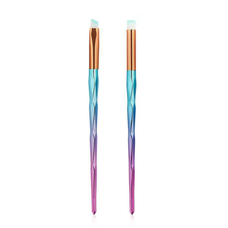 4pcs/Set Diamond Plastic Handle Face Eye Shadow Makeup Brushes (Lake Blue) A