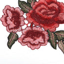 1 Pair Rose Flower Applique Embroidered Floral Collar Sew Patch Bust Dress JR