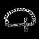 Men's Stainless Steel Jesus Crucifix Cross Curb Link Bracelet Chain 8 inch  C3A5